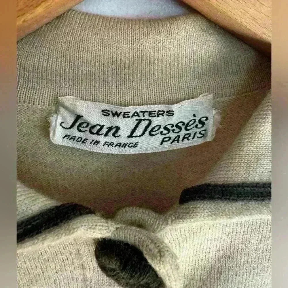 Vintage 1970’s Rare Jean Desses Sweater made in Paris France Brown Wool Cardigan - Picture 6 of 16